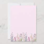 Wildblume 1. Geburtstag Rosa lila Mädchen Einladung (Rückseite)