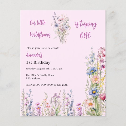 Wildblume 1. Geburtstagsfeier (Vorderseite)