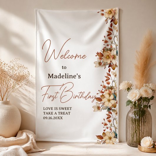 Wildblume 1. Geburtstagskarte Banner