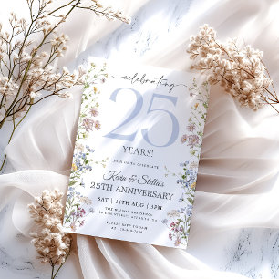 Wildblume 25 Jahre Einladung