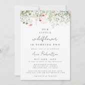Wildblume 2 Geburtstag Einladung (Vorderseite)