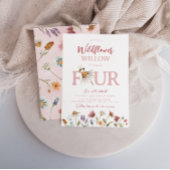 Wildblume 4. Geburtstag Party Einladung