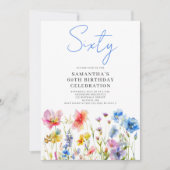 Wildblume 60. Geburtstag Einladung (Vorderseite)