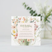 Wildblume 60. Geburtstagsparty Einladung (Stehend Vorderseite)