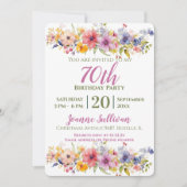 Wildblume 70. Geburtstag Einladung (Vorderseite)