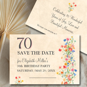 Wildblume 70. Geburtstag Elegant Save The Date