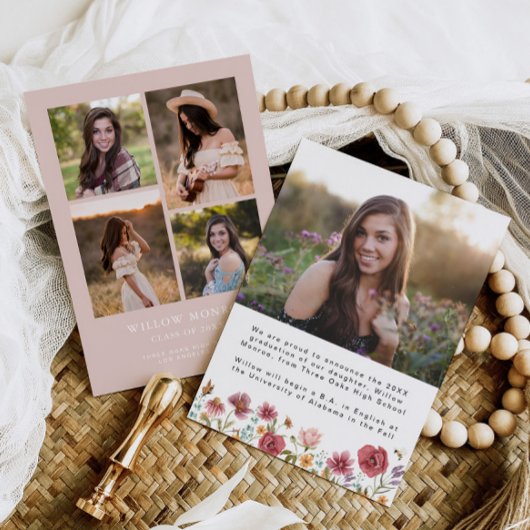 Wildblume Abschluss Ankündigung Girl 5 Fotos