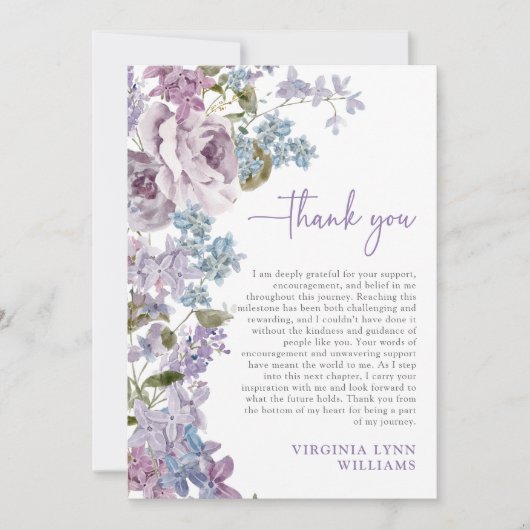 Wildblume Abschluss Dankeskarte (Vorderseite)