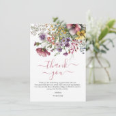 Wildblume Abschluss Dankeskarte (Stehend Vorderseite)