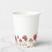 Wildblume Abschluss Paper Cup Floral Boho Pappbecher (Rückseite)
