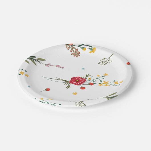 Wildblume Abschluss Papierplatte Pappteller (Schrägansicht)