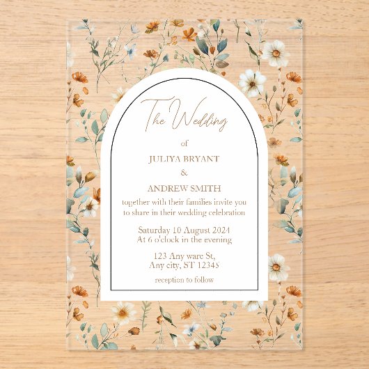 Wildblume Acryleinladungen (Vorderseite)