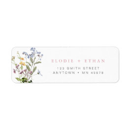 Wildblume-Adresse Etikett Floral-Boho-Blume