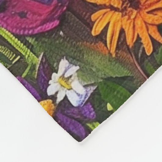 Wildblume Akryllackierung Fleecedecke (Ecke)