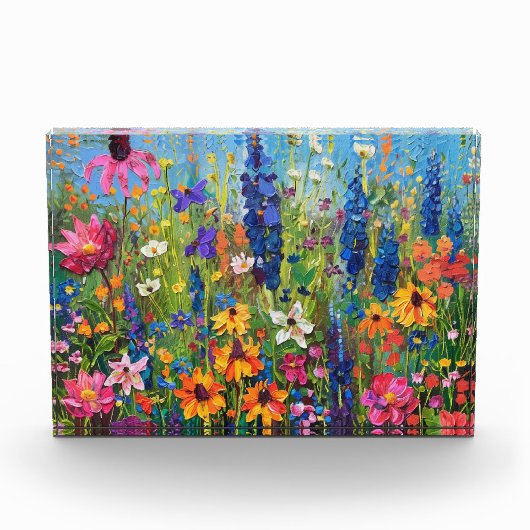 Wildblume Akryllackierung Fotoblock (Vorderseite)