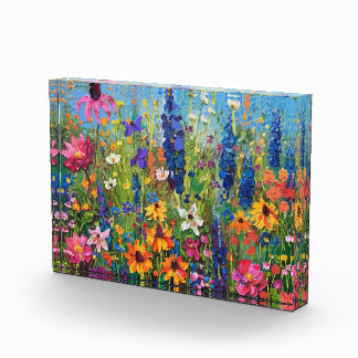 Wildblume Akryllackierung Fotoblock