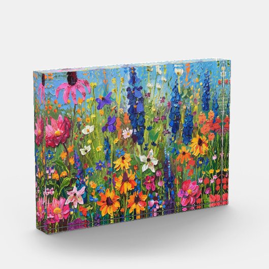 Wildblume Akryllackierung Fotoblock (Links)