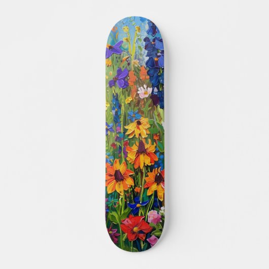 Wildblume Akryllackierung Skateboard (Vorne)