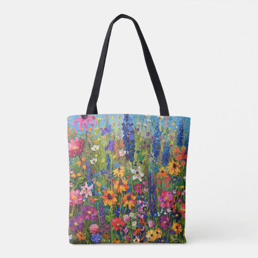 Wildblume Akryllackierung Tasche (Rückseite)