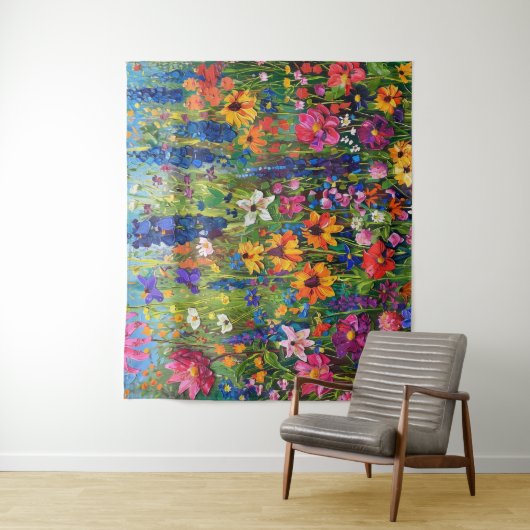 Wildblume Akryllackierung Wandteppich (Beispiel)