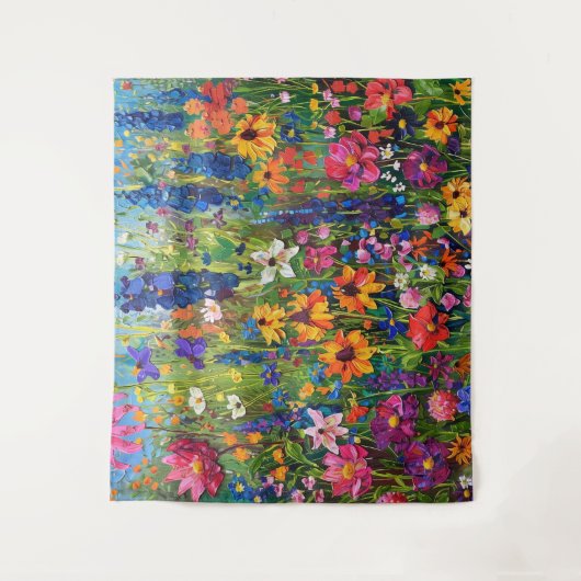 Wildblume Akryllackierung Wandteppich (Vorderseite)