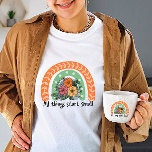 Wildblume alle Dinge beginnen klein Vintage-Regenb T-Shirt