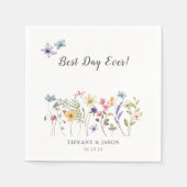 Wildblume am besten Blumencocktail Serviette (Vorderseite)