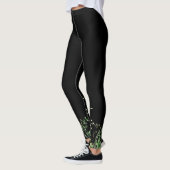 Wildblume an der schwarzen Grenze Leggings (Links)