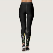 Wildblume an der schwarzen Grenze Leggings (Rückseite)