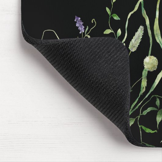 Wildblume an der schwarzen Grenze Mousepad (Ecke)