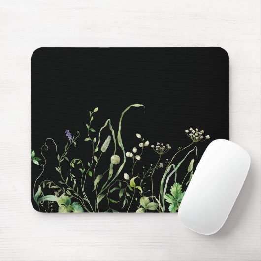 Wildblume an der schwarzen Grenze Mousepad (Mit Mouse)
