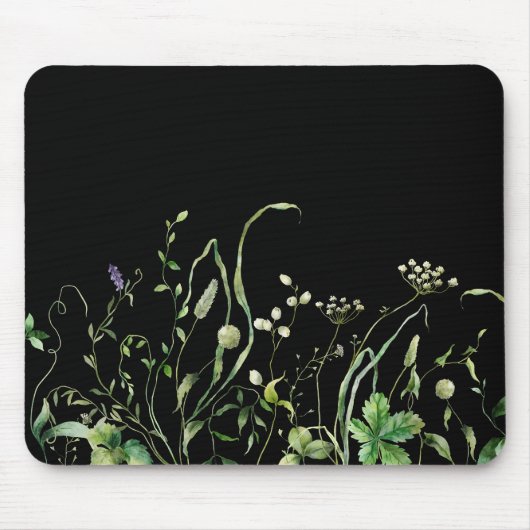 Wildblume an der schwarzen Grenze Mousepad (Vorne)