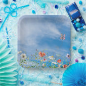 Wildblume an der Sommergrenze Pappteller (Party)