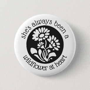 "Wildblume an Herzen" 2,25" runder Knopf Button