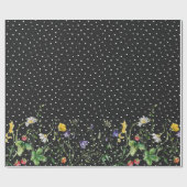 Wildblume an Polka-Punkten Geschenkpapier (Flach)