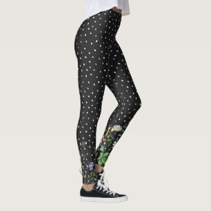 Wildblume an Polka-Punkten Leggings