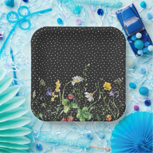 Wildblume an Schweizer Punkten Pappteller (Party)