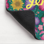 Wildblume Aquamarin Bläschen Personalisiert Mousepad (Ecke)