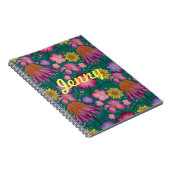 Wildblume Aquamarin Bläschen Personalisiert Notizblock (Rechte Seite)