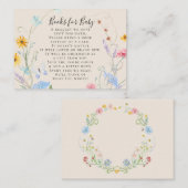 Wildblume Aquarell Blumenbücher Kinderdusche Begleitkarte (Vorne/Hinten)