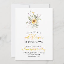 Wildblume Aquarell Blumengebirge erster Geburtstag