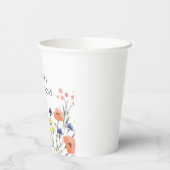 Wildblume Aquarell Blumengebirge erster Geburtstag Pappbecher (Links)