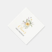 Wildblume Aquarell Blumengebirge erster Geburtstag Serviette (Ecke)