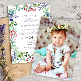 Wildblume Aquarell Blumengebirge Foto zum ersten G Einladung