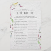 Wildblume Aquarell Blumenspiel Brautparty (Vorderseite)