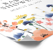 Wildblume Aquarell Blütendusche Begrüßung Poster (Ecke)