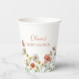 Wildblume Aquarell Blütendusche Pappbecher