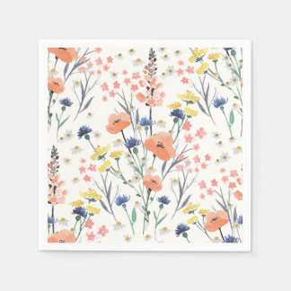 Wildblume Aquarell Blütendusche Serviette