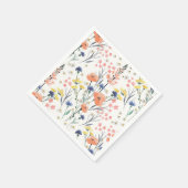 Wildblume Aquarell Blütendusche Serviette (Ecke)