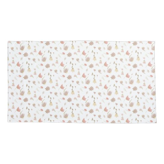 Wildblume Aquarell botanisches Design King size Kissenbezug (Rückseite)